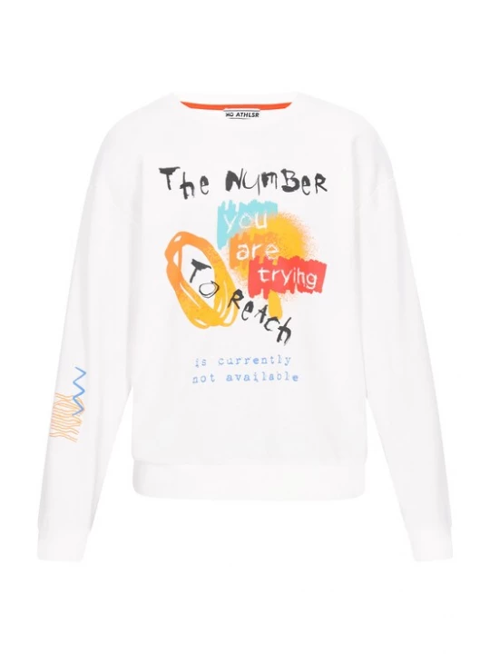 Foto van product Mo ATHLSR Sweatshirt 'Back to School' lichtblauw / oranje / zwart / wit