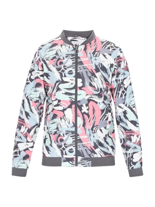 Foto van product MO Tussenjas aqua / basaltgrijs / rosa / wit