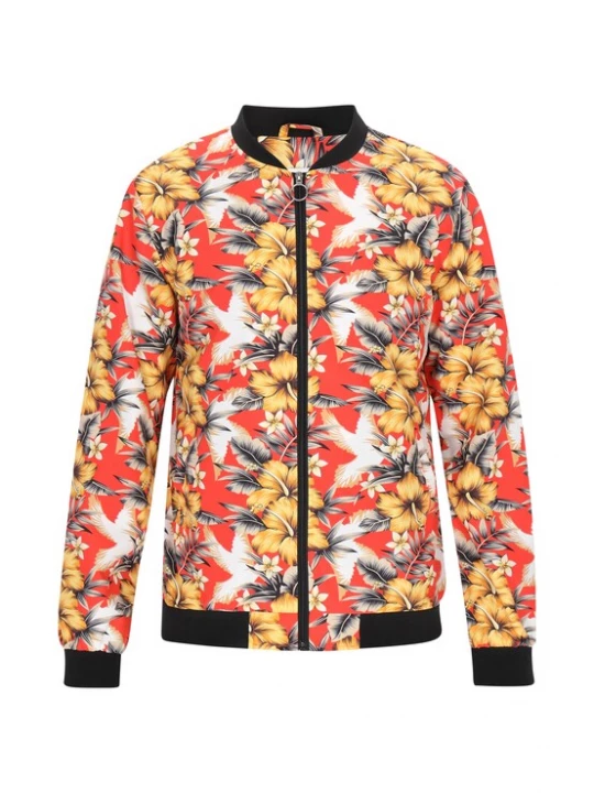 Foto van product MO Tussenjas honing / rood / zwart / offwhite