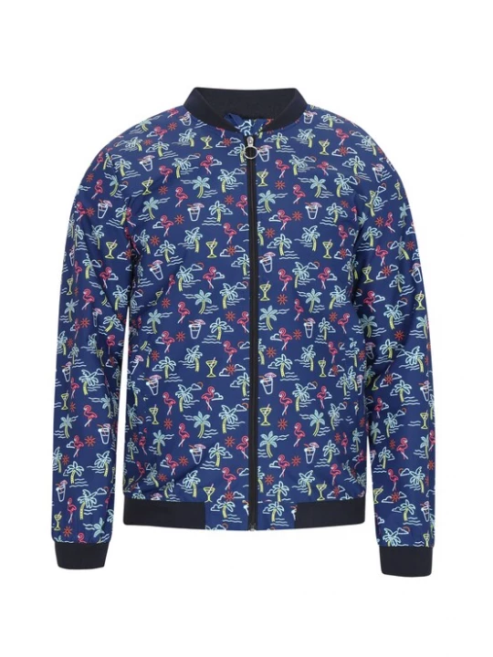 Foto van product MO Tussenjas marine / pastelblauw / citroen / framboos
