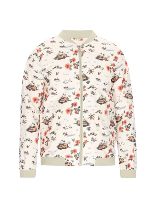 Foto van product MO Tussenjas olijfgroen / oranje / rood / offwhite