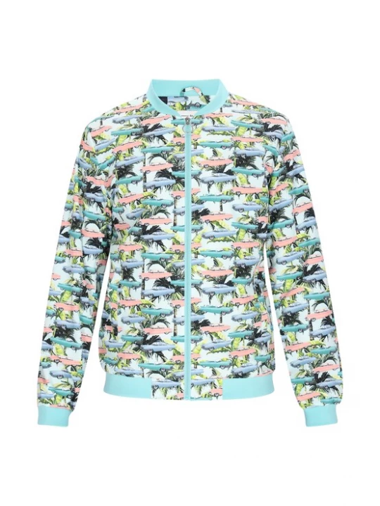 Foto van product MO Tussenjas turquoise / lichtblauw / rosa / zwart