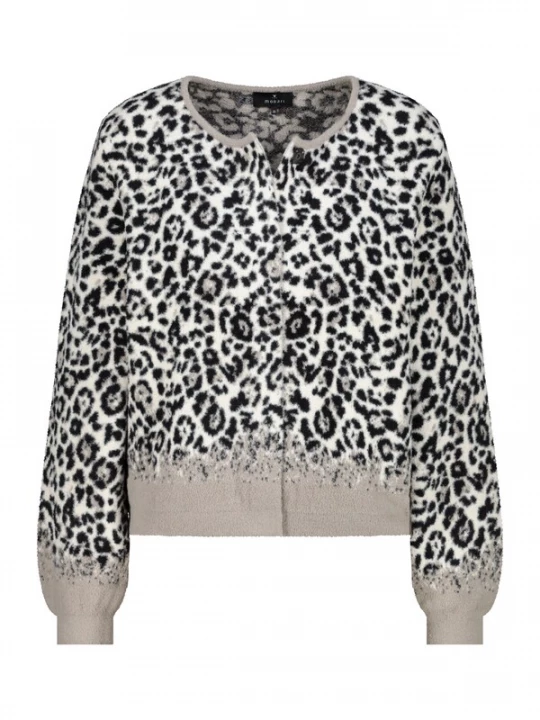 Foto van product monari Gebreid vest taupe / zwart / natuurwit