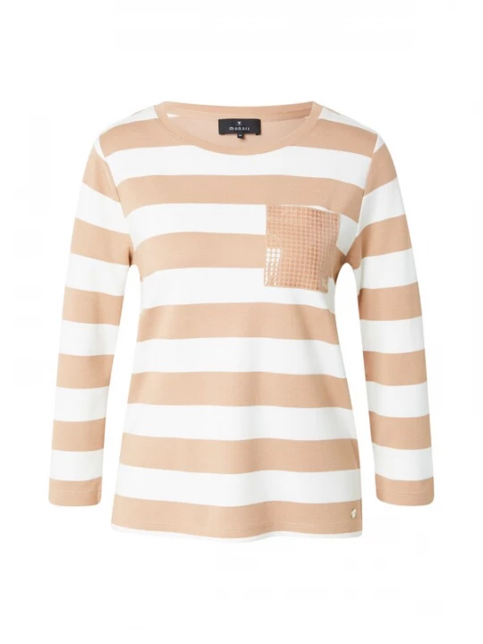 Foto van product monari Shirt lichtbruin / wit