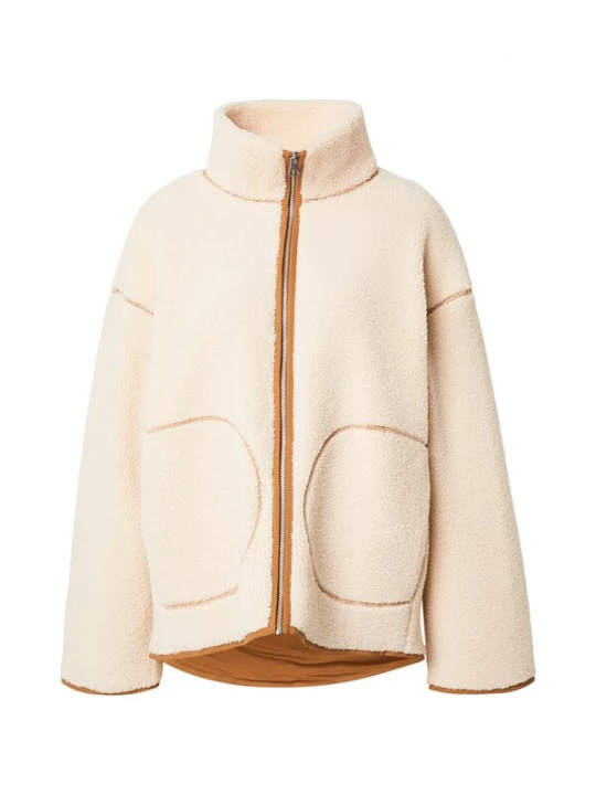Foto van product Monki Fleece jas crème / cognac