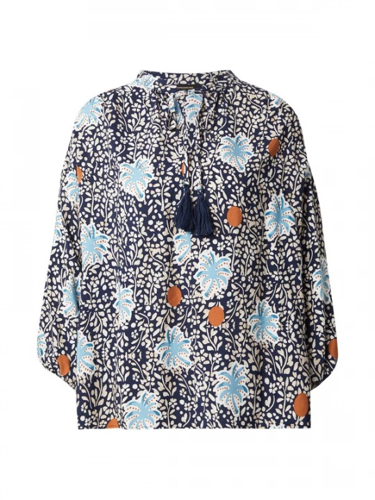 Foto van product MORE & MORE Blouse beige / turquoise / zwart / wit