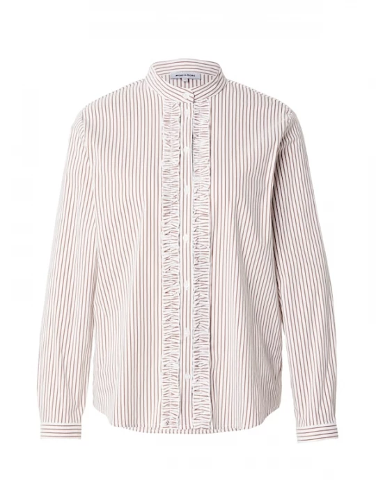 Foto van product MORE & MORE Blouse bruin / wit