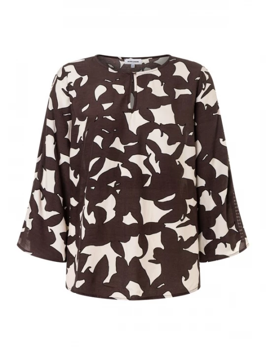 Foto van product MORE & MORE Blouse crème / donkerbruin / zwart