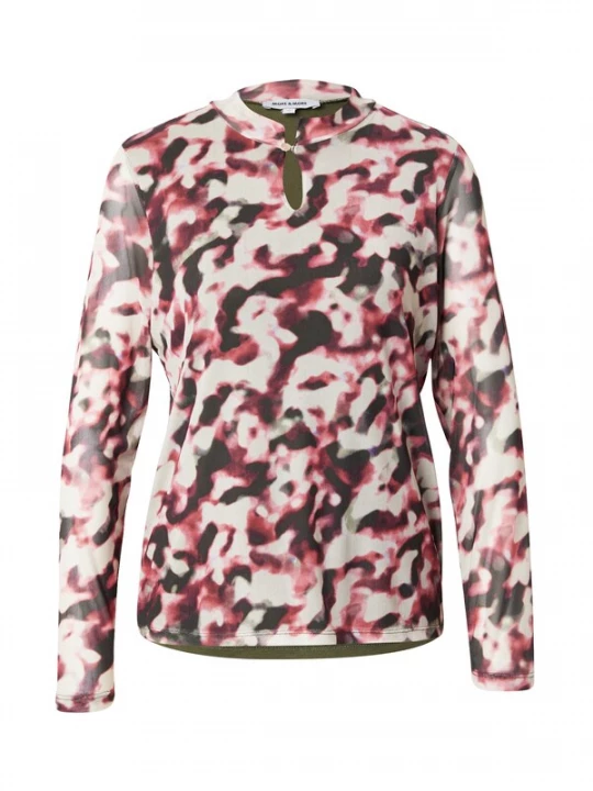 Foto van product MORE & MORE Blouse kaki / bourgogne / offwhite