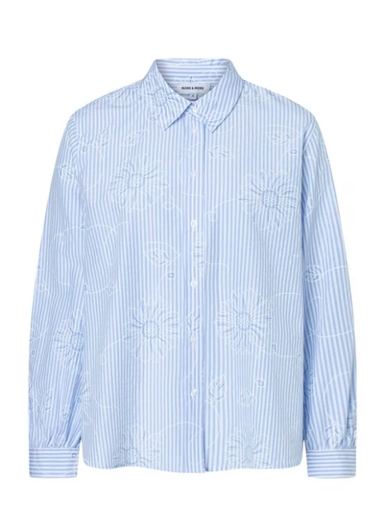 Foto van product MORE & MORE Blouse lichtblauw / wit
