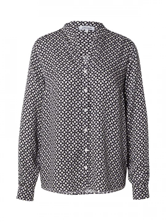 Foto van product MORE & MORE Blouse lichtgrijs / zwart / wit