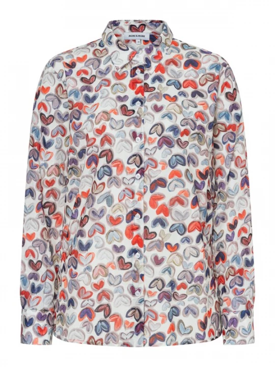 Foto van product MORE & MORE Blouse navy / lichtgroen / knalrood / lichtrood