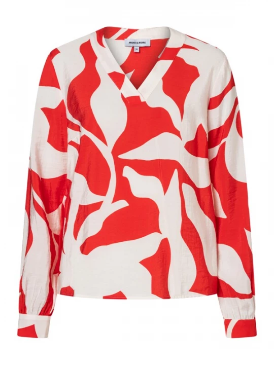 Foto van product MORE & MORE Blouse rood / wit