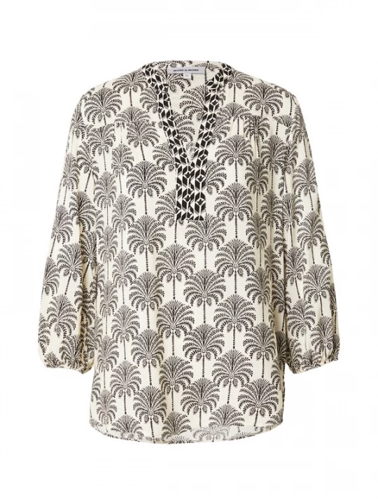 Foto van product MORE & MORE Blouse zwart / wolwit