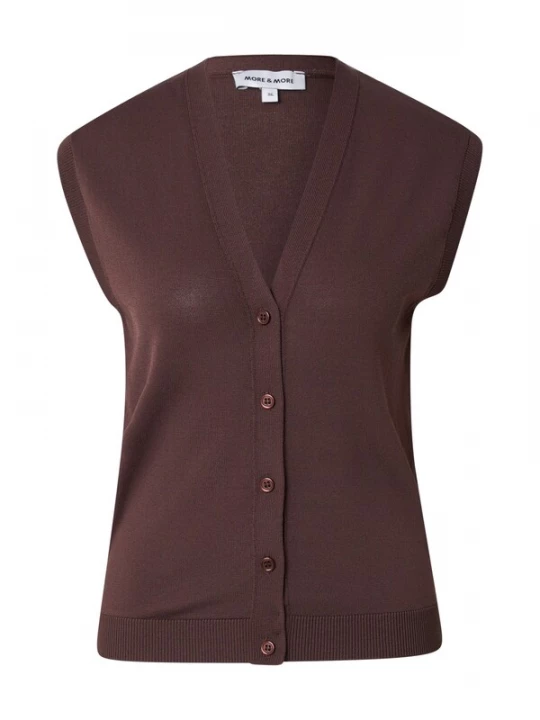 Foto van product MORE & MORE Gebreide bodywarmer chocoladebruin