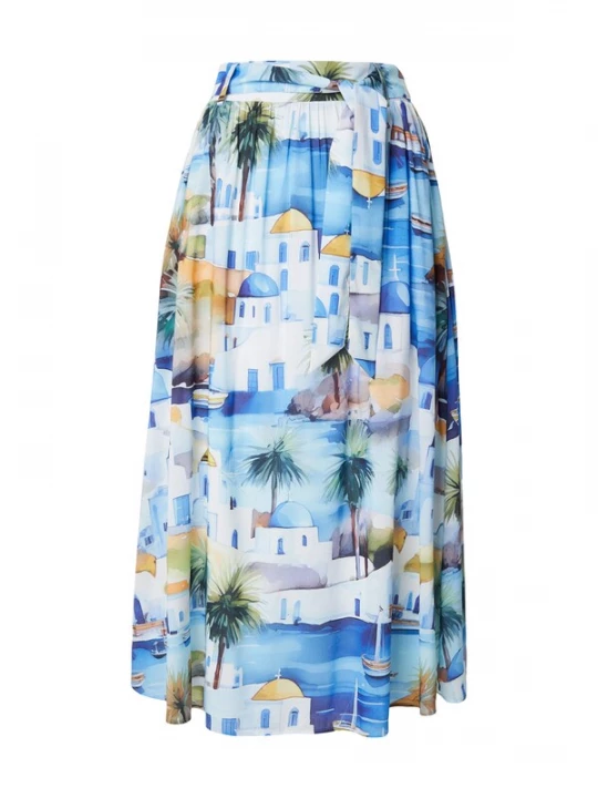 Foto van product MORE & MORE Rok blauw / bruin / oranje / wit