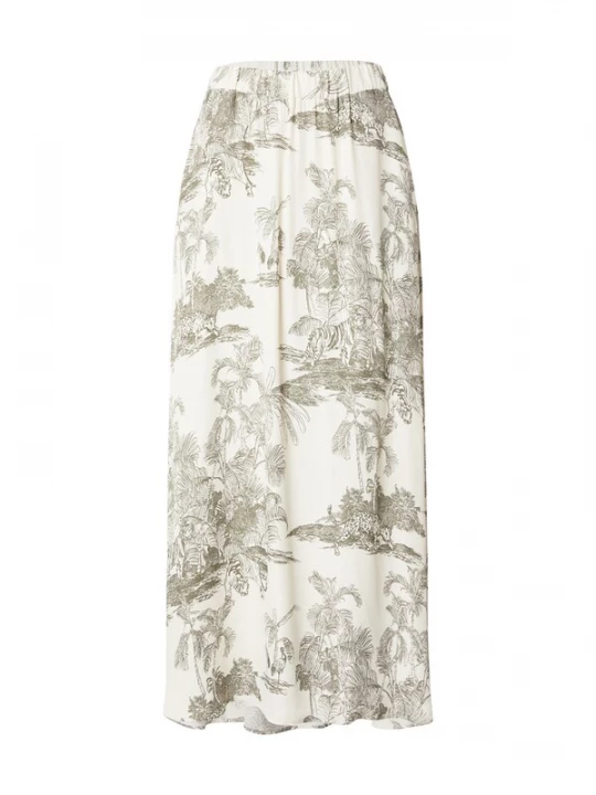 Foto van product MORE & MORE Rok 'Jungle' olijfgroen / offwhite