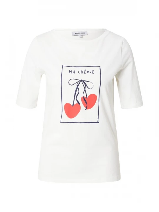 Foto van product MORE & MORE Shirt 'Cherry Hearts' marine / rood / wit