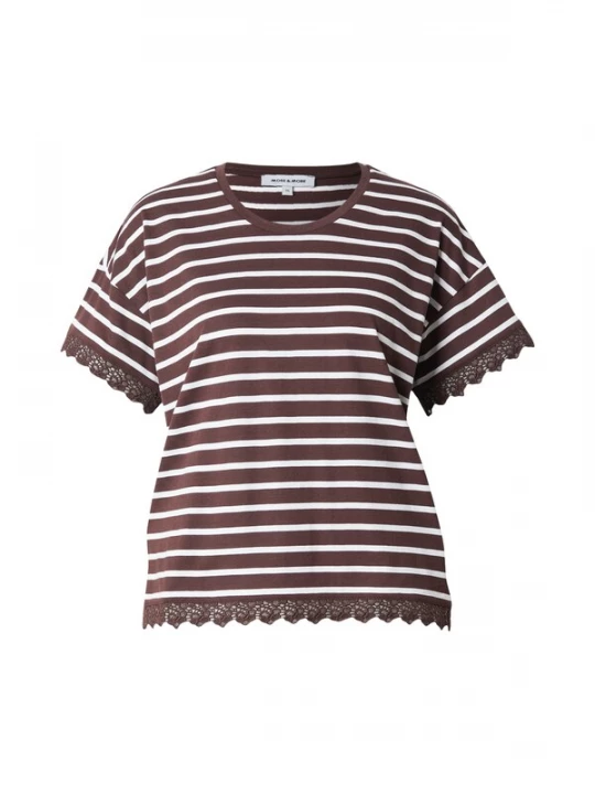 Foto van product MORE & MORE Shirt chocoladebruin / wit