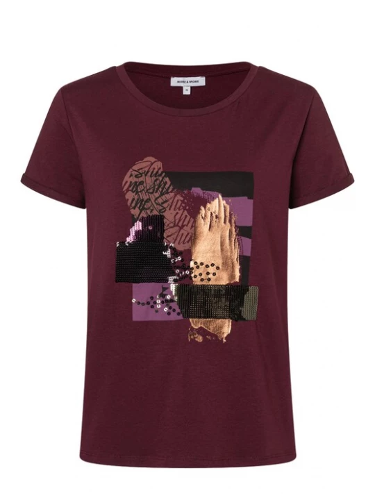 Foto van product MORE & MORE Shirt geel / bourgogne