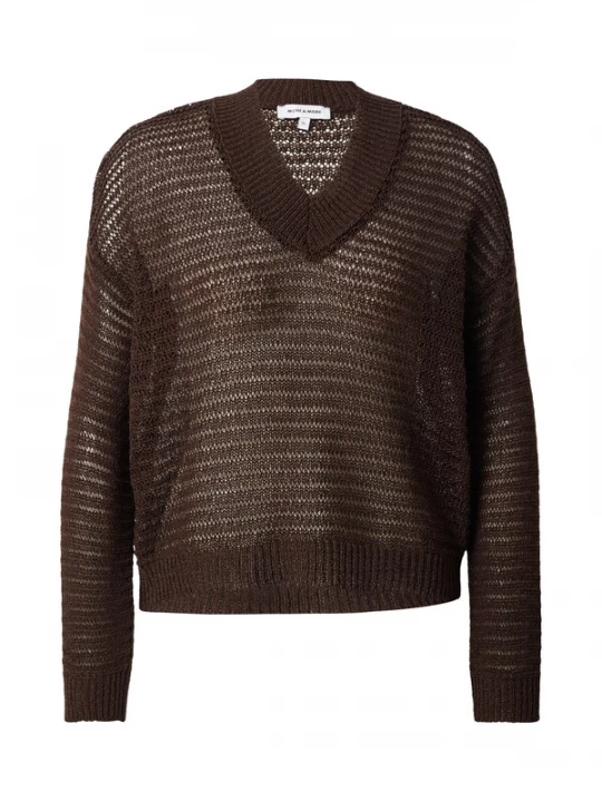 Foto van product MORE & MORE Trui 'Ajour' bruin