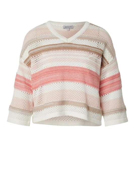 Foto van product MORE & MORE Trui lichtbruin / rosé / lichtroze / offwhite