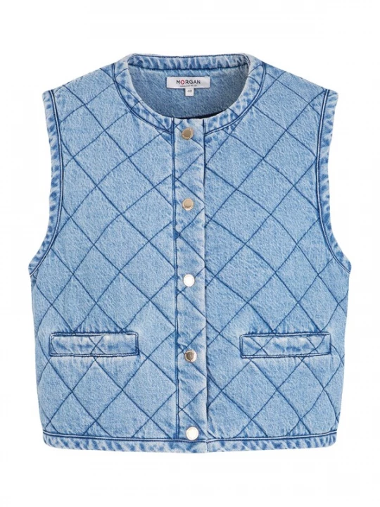 Foto van product Morgan Bodywarmer '261-VQUIL' blauw denim