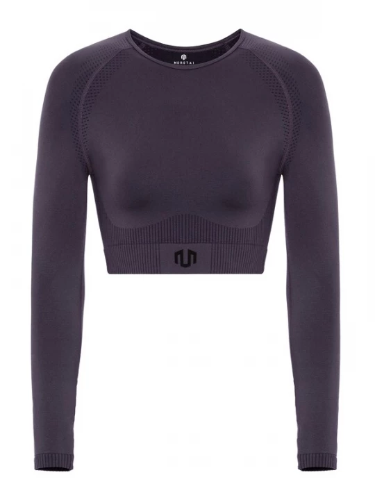 Foto van product MOROTAI Functioneel shirt 'Naikan' pruim / zwart