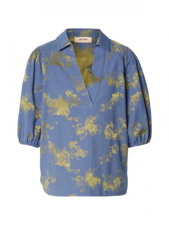 Foto van product MOS MOSH Blouse 'MMAlina Kleo' saffier / goud