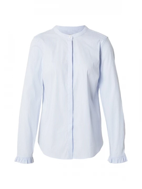Foto van product MOS MOSH Blouse 'MMMattie' lichtblauw / wit