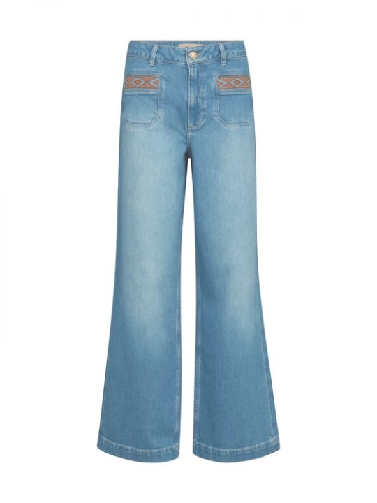 Foto van product MOS MOSH Jeans 'MMColette Sernora' blauw denim / bruin / brokaat