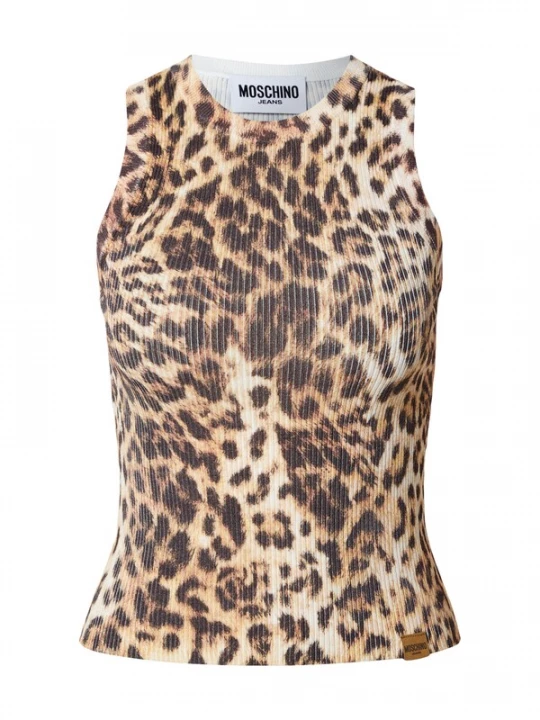 Foto van product Moschino Jeans Gebreide top beige / bruin / brokaat / zwart