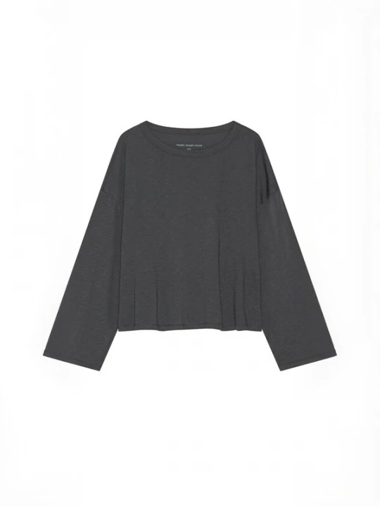 Foto van product moshi moshi mind Top ' precious ' donkergrijs