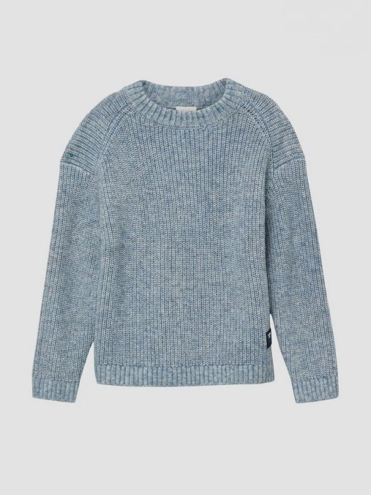 Foto van product Mottled gebreide trui in een losse pasvorm met label patch s.Oliver blauw