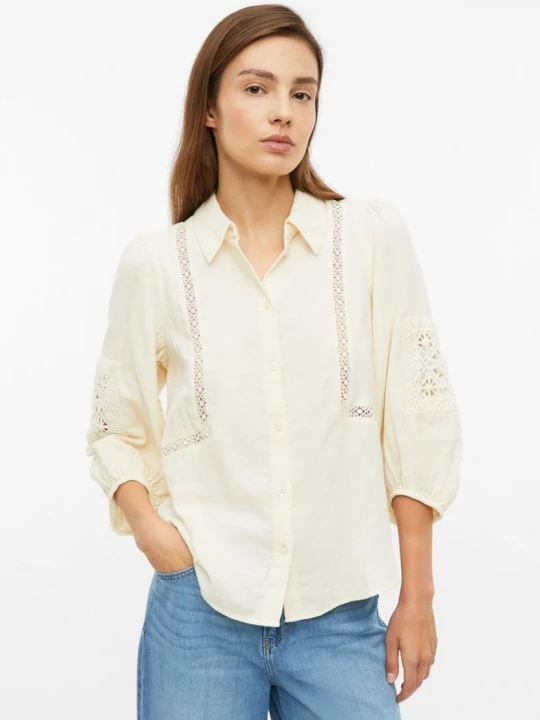 Foto van product Mousseline blouse met kanten details s.Oliver beżowy