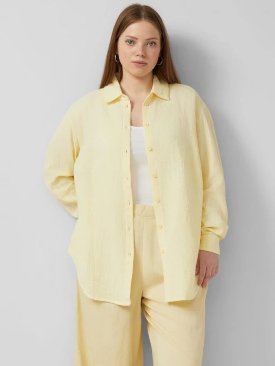 Foto van product Mousseline blouse met schouders QS blauw