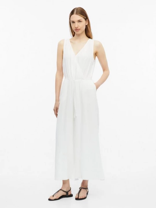 Foto van product Mousseline jumpsuit met elastiek in de taille s.Oliver wit