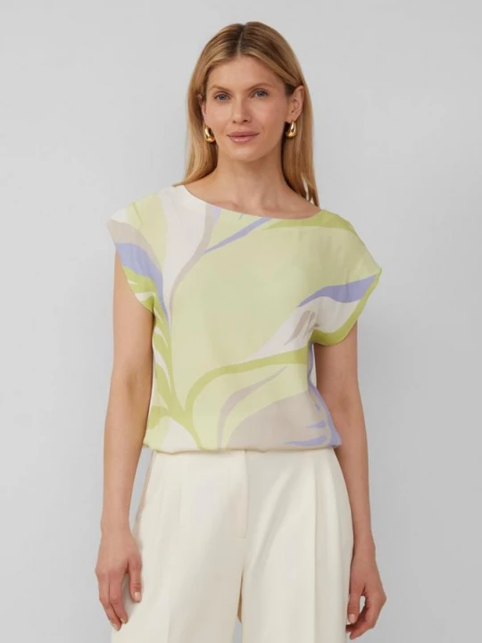 Foto van product Mouwloos blouseshirt met print op de voorkant s.Oliver crème