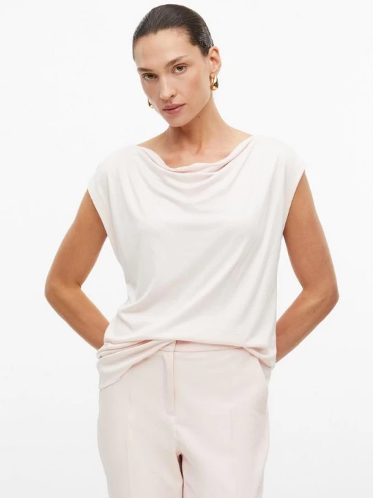 Foto van product Mouwloos shirt met watervalhals s.Oliver roze