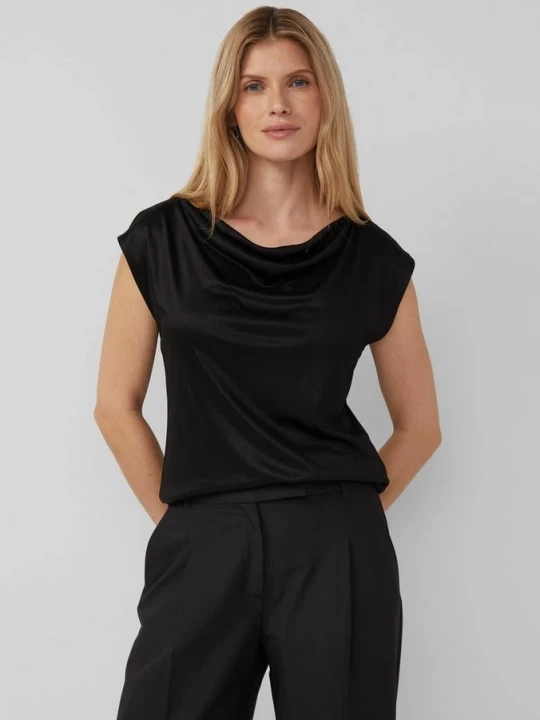 Foto van product Mouwloos shirt van viscose met een watervalhalslijn s.Oliver zwart
