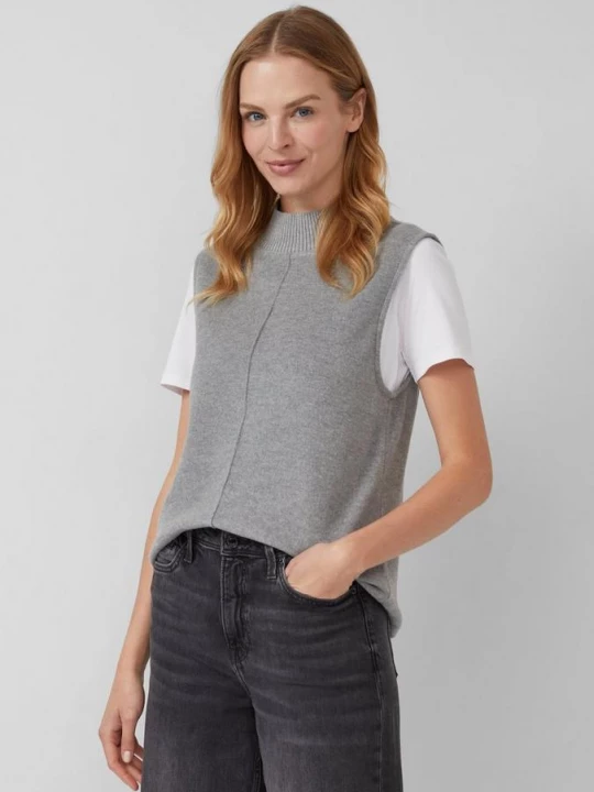 Foto van product Mouwloos sweatshirt met geribde opstaande kraag s.Oliver grijs