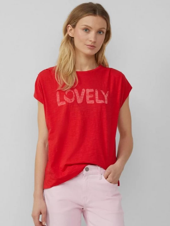 Foto van product Mouwloos T-shirt in een relaxed fit met print op de voorkant s.Oliver rood