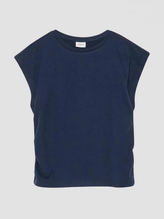 Foto van product Mouwloos T-shirt van jersey met zijsplitten s.Oliver blauw