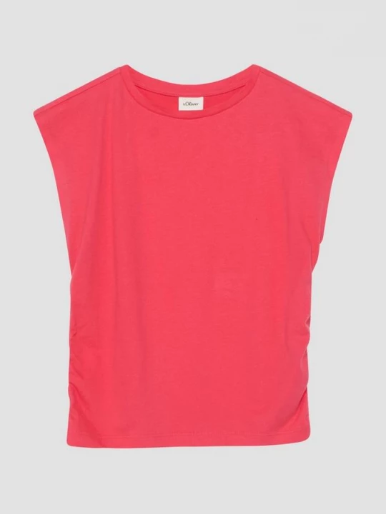 Foto van product Mouwloos T-shirt van jersey met zijsplitten s.Oliver rood