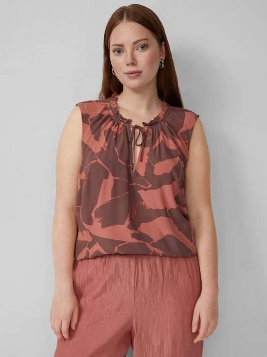 Foto van product Mouwloze blouse met ruches aan de kraag QS