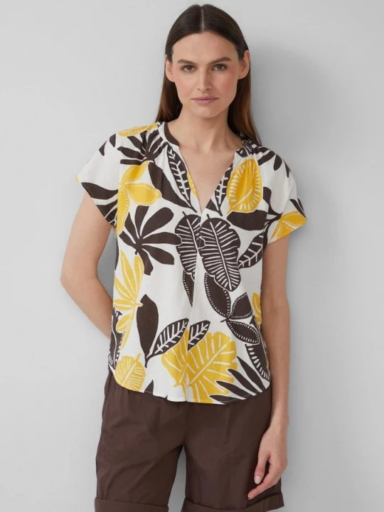 Foto van product Mouwloze blouse van linnenmix in een relaxte pasvorm s.Oliver crème