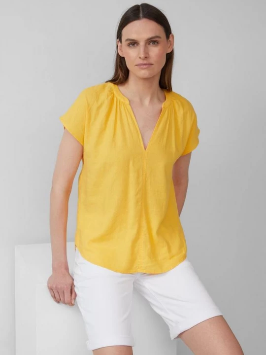 Foto van product Mouwloze blouse van linnenmix in een relaxte pasvorm s.Oliver geel