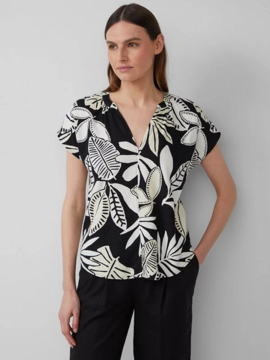Foto van product Mouwloze blouse van linnenmix in een relaxte pasvorm s.Oliver zwart