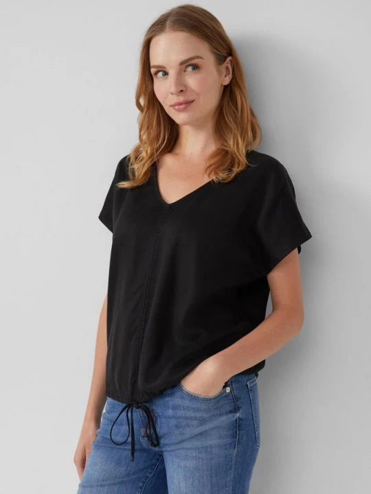 Foto van product Mouwloze blouse van lyocell met tunnelkoord in de zoom s.Oliver zwart