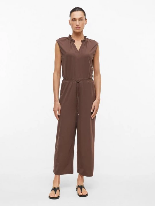 Foto van product Mouwloze jumpsuit met ruches aan de kraag s.Oliver bruin